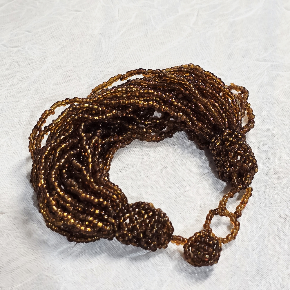 $3 with $5+ Bundle•Chic Multi-Strand Brown Glass Seed Bead Bracelet 0258 - Picture 2 of 5